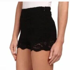 Free People Size 2 Black Stretch Floral Lace Shorts -